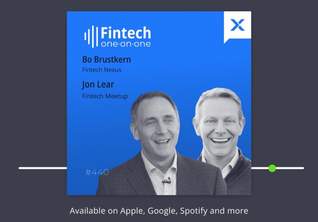 Podcast cover for Fintech Performance featuring two hosts.