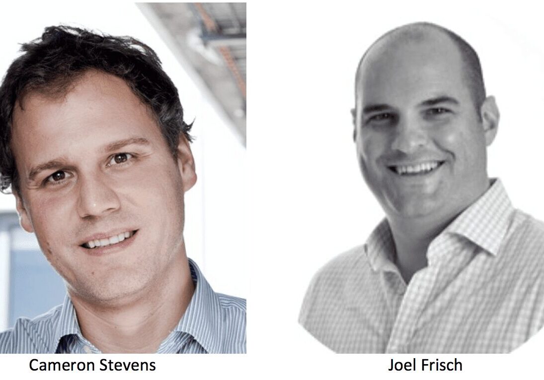 Portraits of two smiling men against white backgrounds.