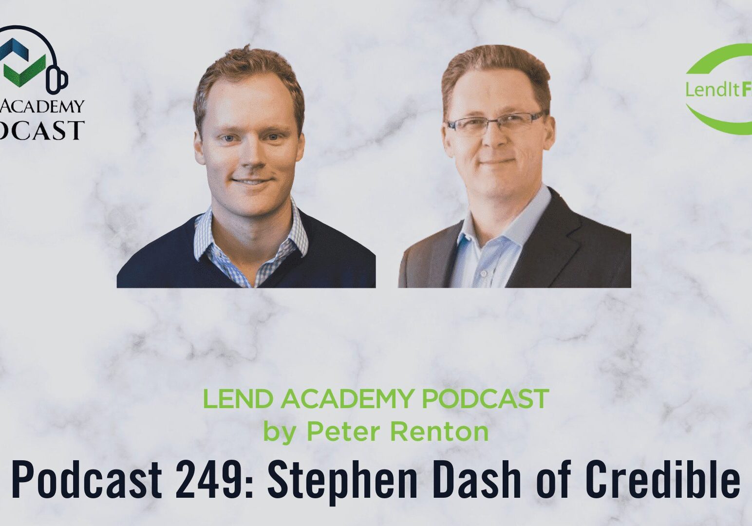 Two men posing professionally for a podcast promo image.