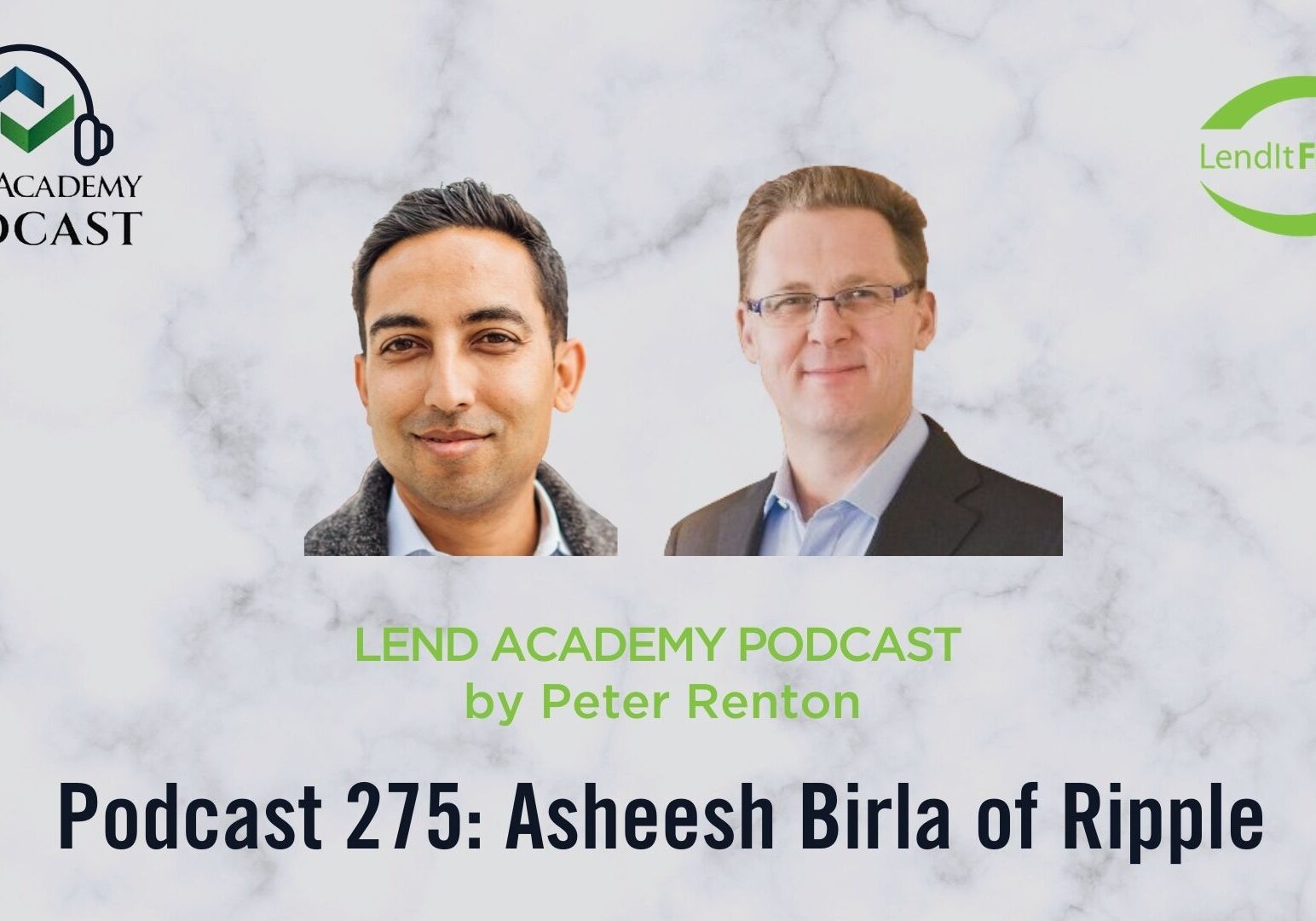 Two men in professional headshots with podcast title text.