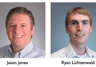 Headshots of two smiling men against light backgrounds.